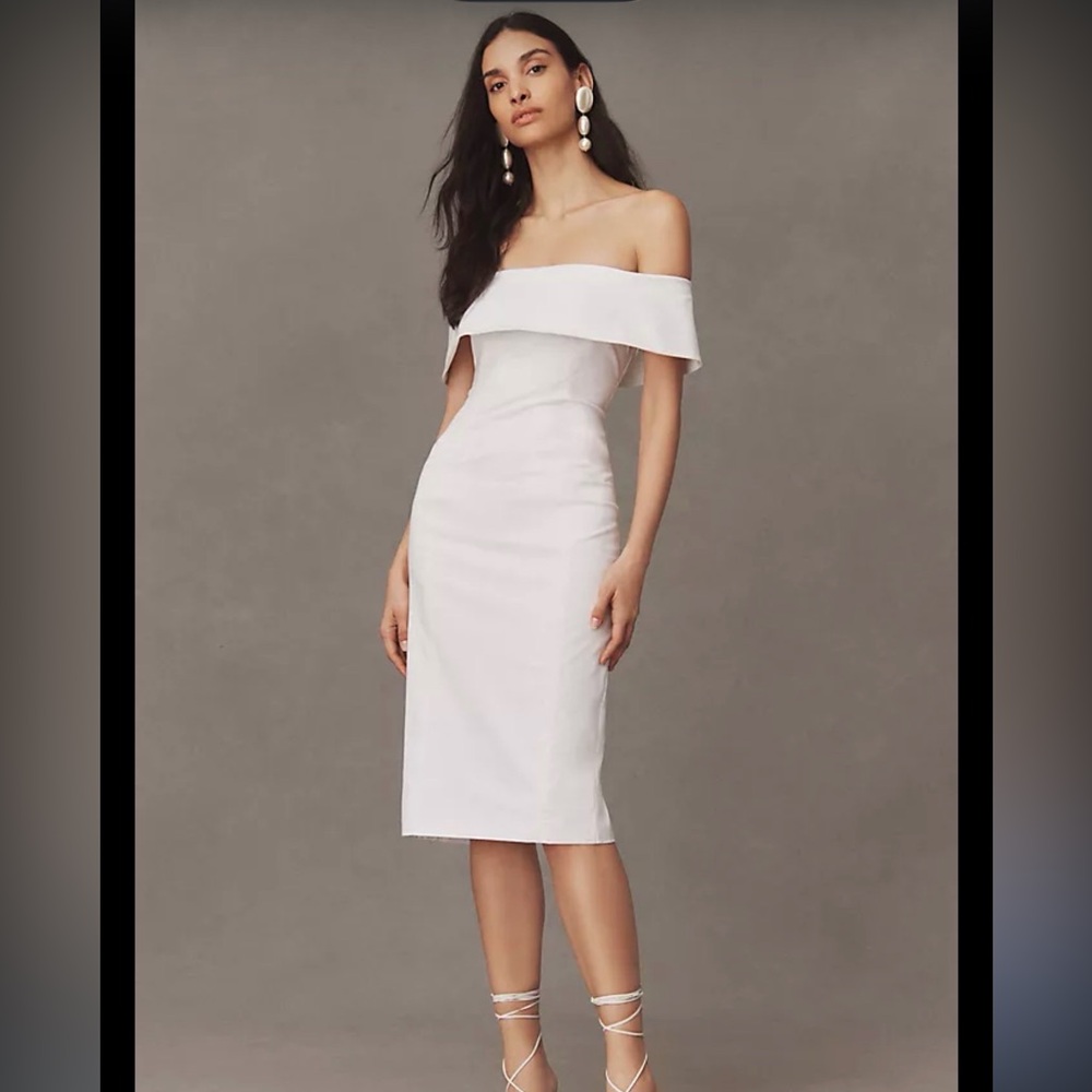 BHLDN Strapless White Dress - never worn!
